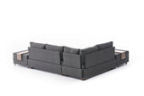 Banken - Slaapbank antraciet stof - XXL 280 x 210 - Links - Fly - Dimehouse