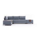 Banken - Slaapbank blauw stof - XXL 280 x 210 - Links - Fly - Dimehouse