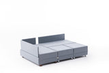 Banken - Slaapbank blauw stof - XXL 280 x 210 - Links - Fly - Dimehouse