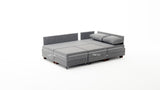 Banken - Slaapbank champagne stof - XXL 280 x 210 - Rechts - Fly - Dimehouse