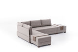 Banken - Slaapbank champagne stof - XXL 280 x 210 - Links - Fly - Dimehouse