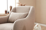 Fauteuils - Scandinavische fauteuil Beige gemêleerde linnen stof met kussen Venus - Dimehouse