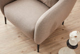 Fauteuils - Scandinavische fauteuil Beige gemêleerde linnen stof met kussen Venus - Dimehouse