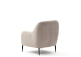 Fauteuils - Scandinavische fauteuil Beige gemêleerde linnen stof met kussen Venus - Dimehouse