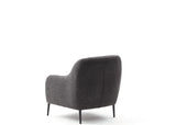 Fauteuils - Scandinavische fauteuil Antraciet gemêleerde linnen stof met kussen Venus - Dimehouse