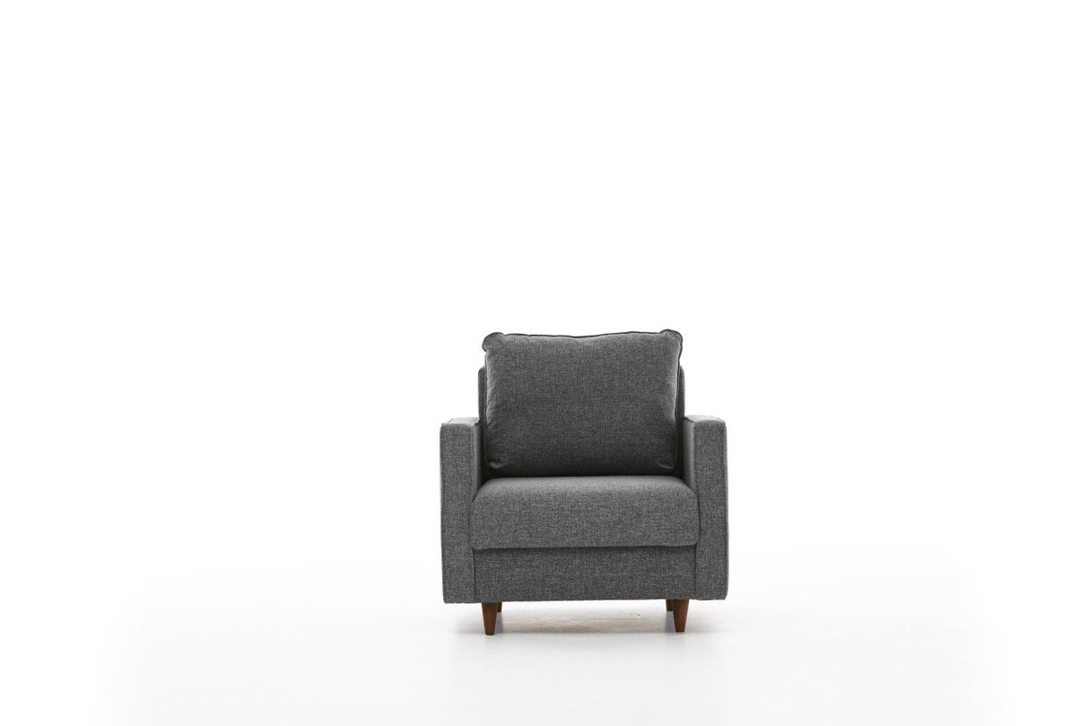 Fauteuils - Modern landelijke fauteuil grijs stof Eva - Dimehouse