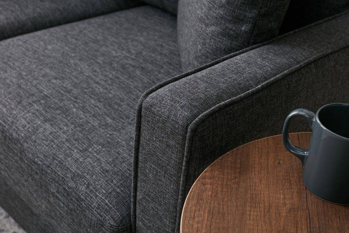 Fauteuils - Modern landelijke fauteuil antraciet stof Eva - Dimehouse