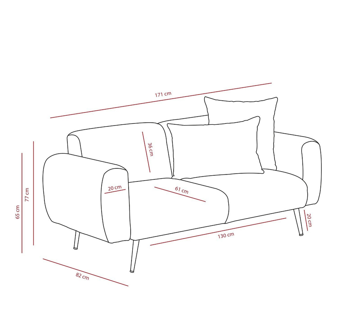 2-personers sofa Side antracit