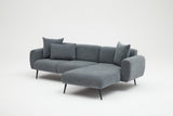 Banken - Hoekbank antraciet stof - Hoge slanke poten - massief binnenwerk - 252 x 155 cm - Side - Dimehouse