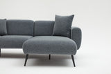 Banken - Hoekbank antraciet stof - Hoge slanke poten - massief binnenwerk - 252 x 155 cm - Side - Dimehouse