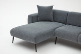 Banken - Hoekbank antraciet stof - Hoge slanke poten - massief binnenwerk - 252 x 155 cm - Side - Dimehouse