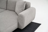 Hjørnesofa gråt stof - Høje slanke ben - solidt interiør - 252 x 155 cm - Side