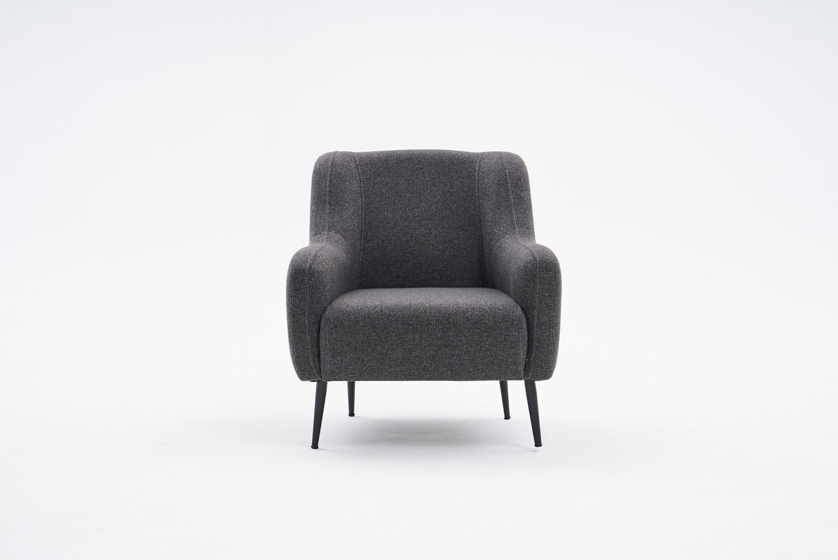 Fauteuils - Moderne fauteuil Antraciet linnen stof met hoge poot Revos - Dimehouse