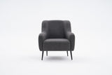 Fauteuils - Moderne fauteuil Antraciet linnen stof met hoge poot Revos - Dimehouse
