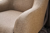 Fauteuils - Moderne fauteuil Taupe linnen stof met hoge poot Revos - Dimehouse