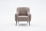 Fauteuils - Moderne fauteuil Taupe linnen stof met hoge poot Revos - Dimehouse