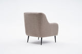 Fauteuils - Moderne fauteuil Taupe linnen stof met hoge poot Revos - Dimehouse
