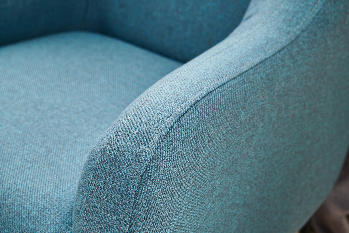 Fauteuils - Moderne fauteuil Turquoise linnen stof met hoge poot Revos - Dimehouse