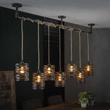 Hanglampen - Industriële Hanglamp Twist Metaal 7 - Lichts - Dimehouse