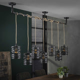 Hanglampen - Industriële Hanglamp Twist Metaal 7 - Lichts - Dimehouse