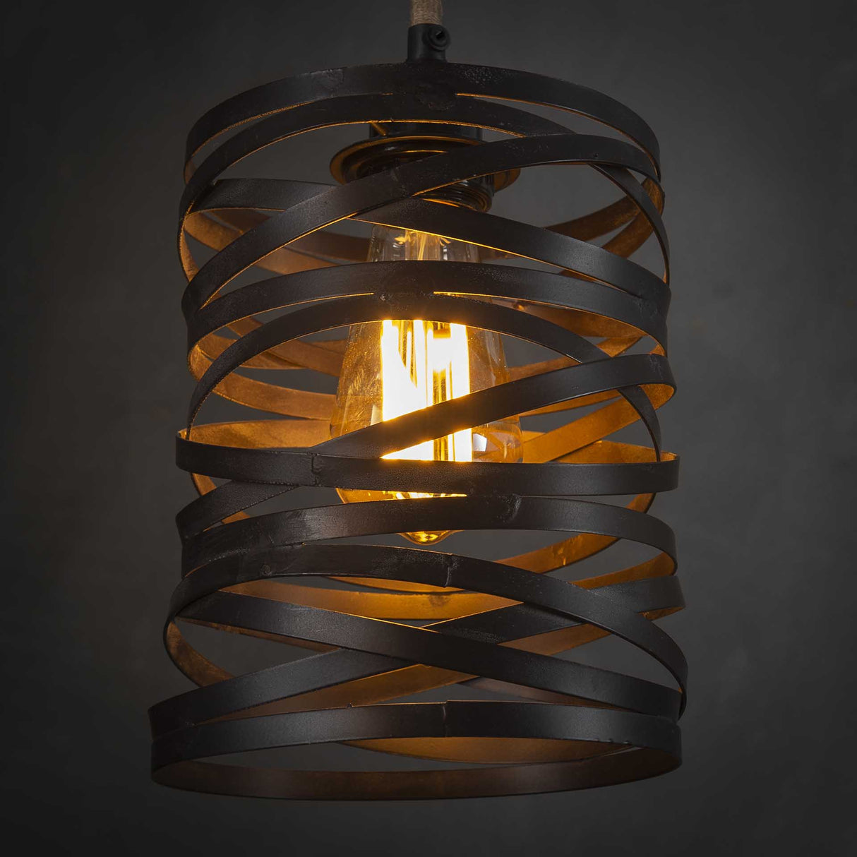 Hanglampen - Industriële Hanglamp Twist Metaal 7 - Lichts - Dimehouse