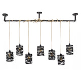 Hanglampen - Industriële Hanglamp Twist Metaal 7 - Lichts - Dimehouse