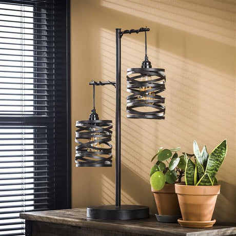 Industriel bordlampe Spin Slate Grey 2-lys