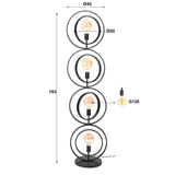 Vloerlampen - Industriële vloerlamp Otan metaal 4 - lichts - Dimehouse