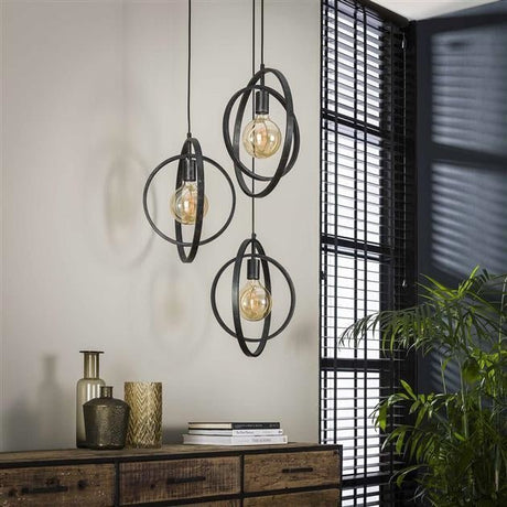 Hængelampe Otan DH Interiør Charcoal LxBxH 48x46x45 Metal Atmosfærisk foto diagonalt set forfra