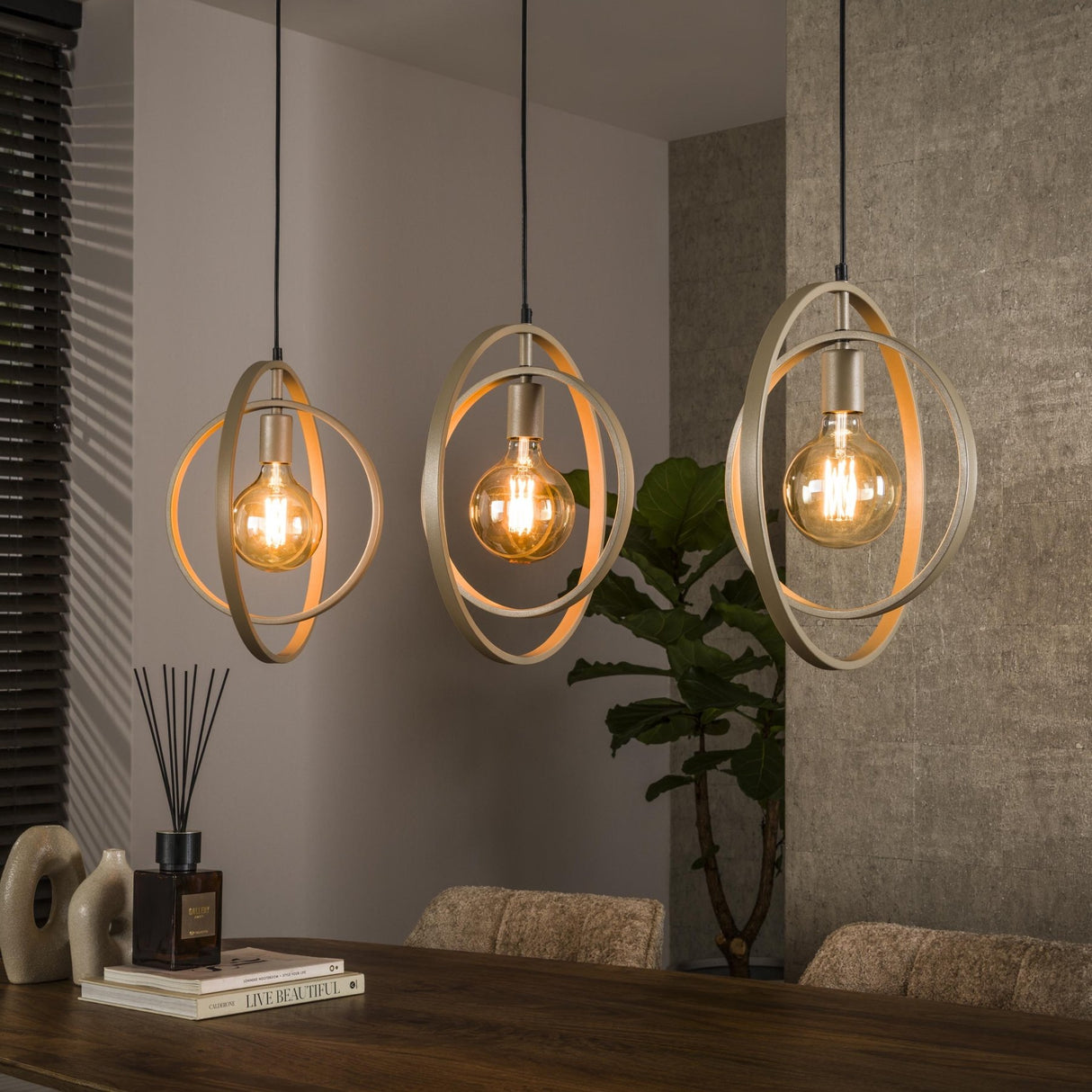 Moderne Hanglamp Beige Otan 3-lichts