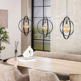 Hængelampe Industriel - sort - rundt metal - Otan 3-light