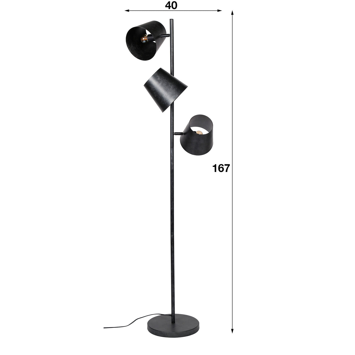 Gulvlampe Carta DH Interiør Charcoal LxBxH 76x51x31 Metal Hvid fotostørrelsesindikation