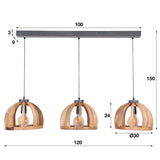 Hængelampe Madri DH Interiør Mango LxBxH 102x38x35 Mangotræ Hvid fotostørrelsesindikation