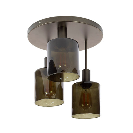 Industriel loftlampe Mason 3-lys - Brun 