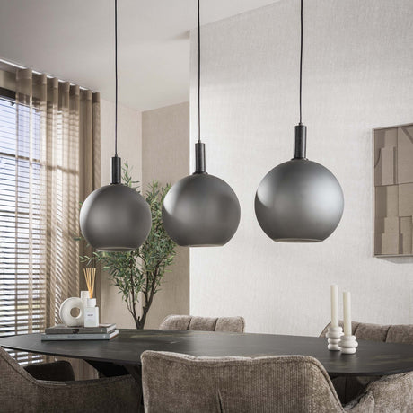 Hanglamp 3-lichts gezandstraald glas Voss