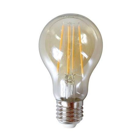 Lyskilde LED filament pære DH Interiør Ravfarvet glas LxBxH 10x7x7 Ravfarvet glas Hvidt foto set forfra