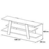 TV Meubels - TV Meubel Flower Walnoot Wit Melamine 120x42x33,6 cm - Dimehouse