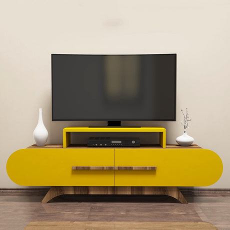 TV Møbel Rose Valnød Gul Melamin 145x49,8x36,8 cm