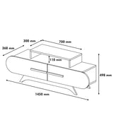 TV Meubels - TV Meubel Rose Walnoot Geel Melamine 145x49,8x36,8 cm - Dimehouse