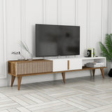 TV Meubels - TV Meubel Milan Alt Walnoot Wit Melamine 180x40x35 cm - Dimehouse