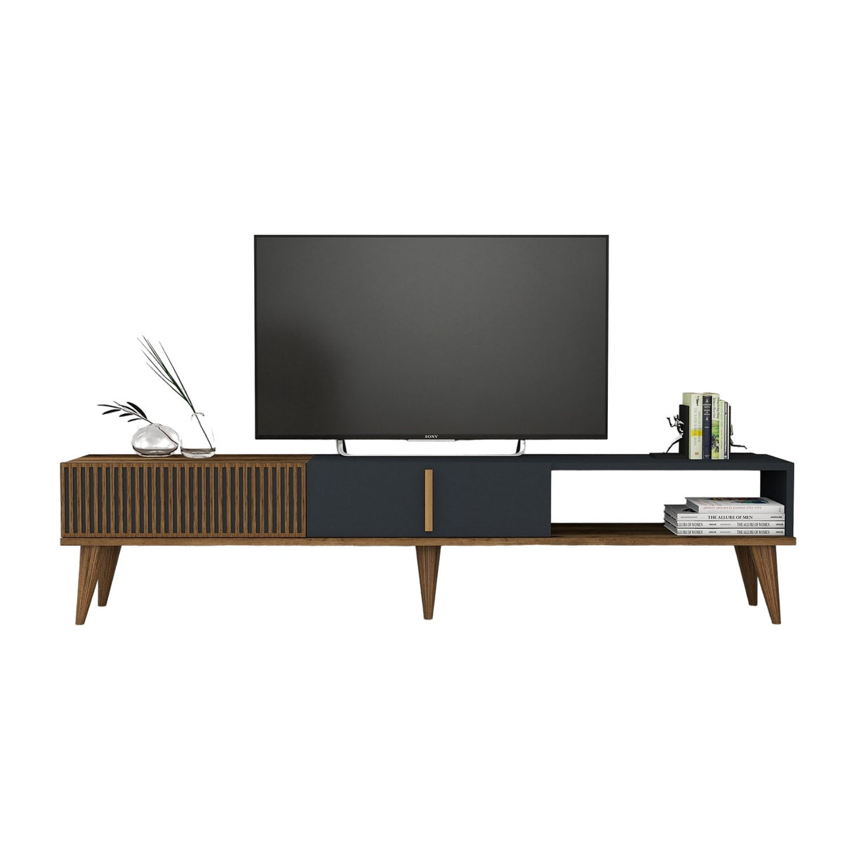 TV Møbler Milan Alt Valnød Antracit Melamin 180x40x35 cm