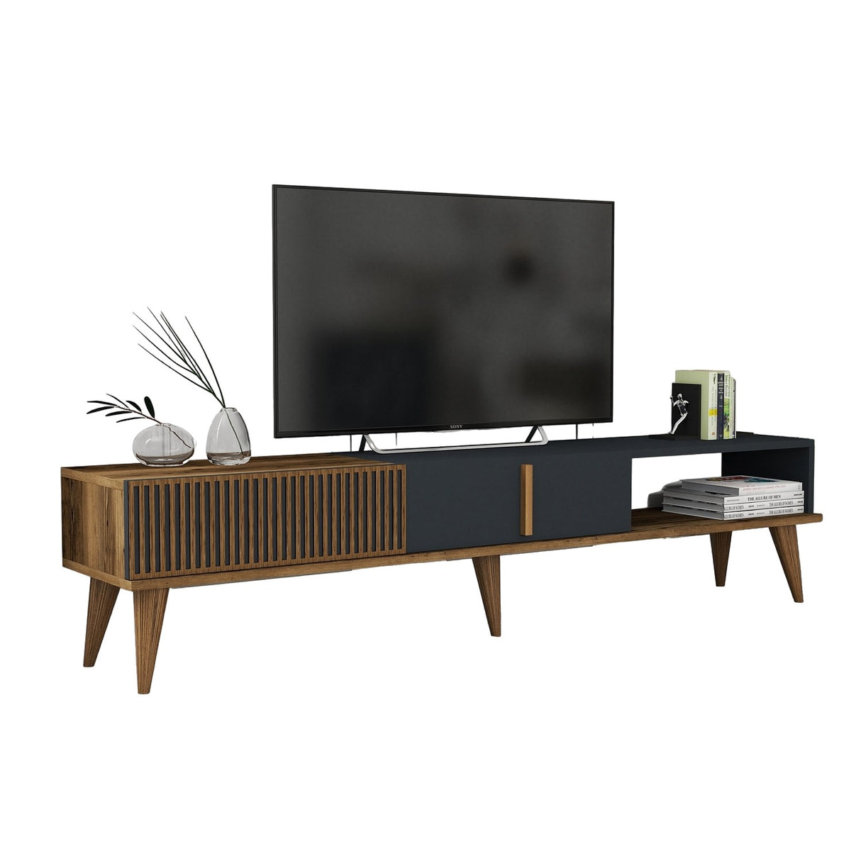 TV Møbler Milan Alt Valnød Antracit Melamin 180x40x35 cm