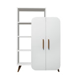Skandinavisk reol hvid melamin Form 90x132x32 cm