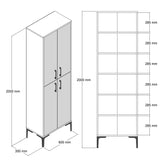 Wandkasten - Wandkast Walnoot Wit Marmer Melamine 200x60x35 cm - Berlin - Dimehouse