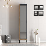 Garderobe Kumual R Valnød Antracit Melamin 40x47,5x201,4 cm