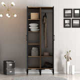 Garderobe Kumsal RR Valnød Antracit Melamin 80x47,5x201,4 cm