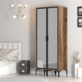 Garderobe Kumsal RR Valnød Antracit Melamin 80x47,5x201,4 cm