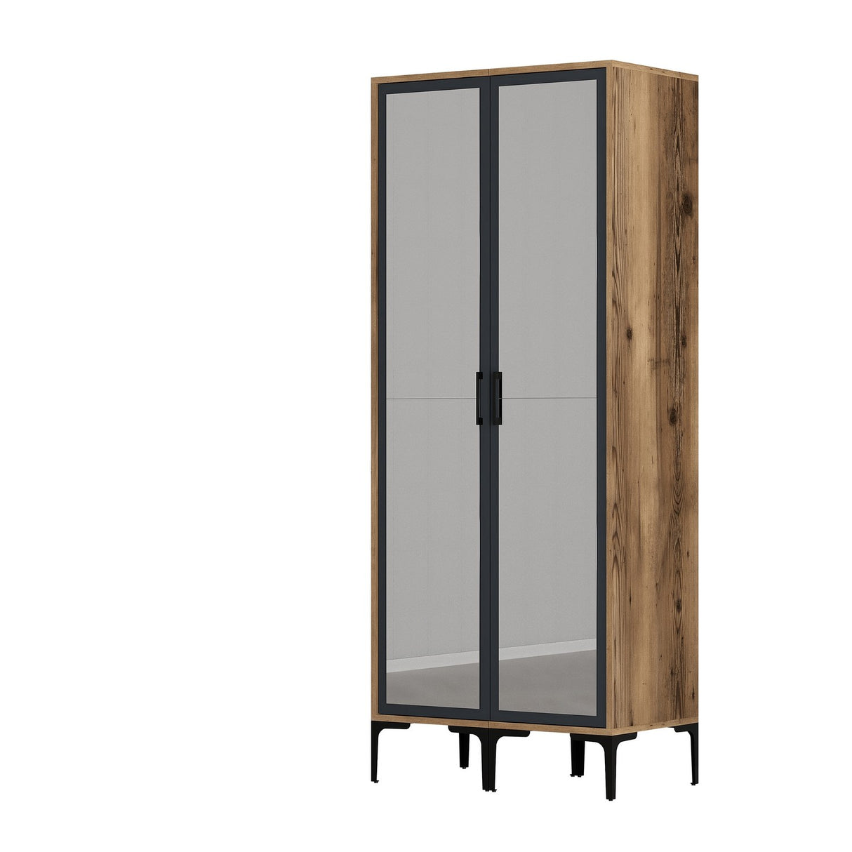 Garderobe Kumsal RR Valnød Antracit Melamin 80x47,5x201,4 cm