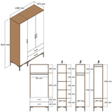 Garderobe Kumual PT Valnød Antracit Melamin 120x47,5x201,4 cm