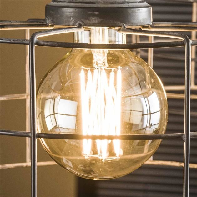 Lyskilde LED glødetråd Kugle Ø9,5 DH Interiør Ravfarvet glas LxBxH 15x10x10 Ravfarvet glas Atmosfærisk foto set forfra